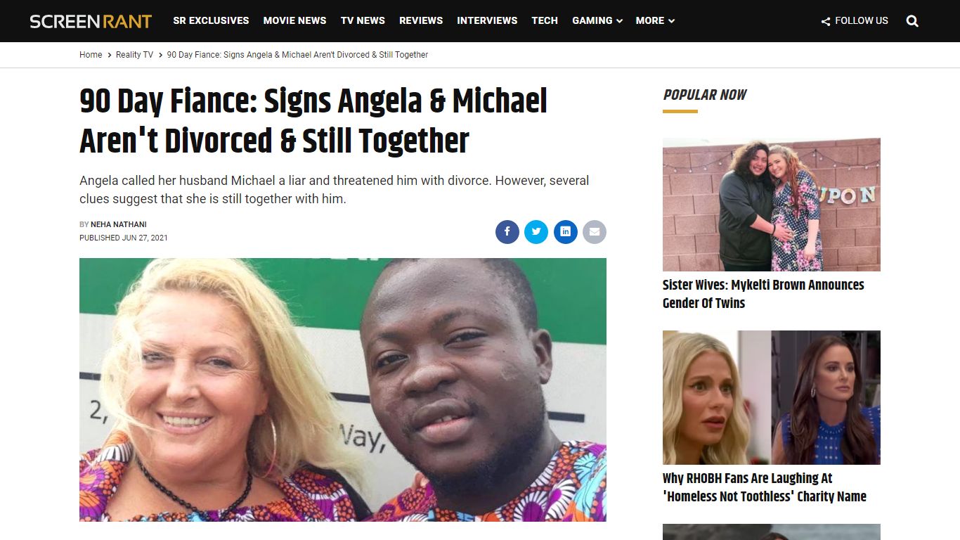 90 Day Fiance: Signs Angela & Michael Aren't Divorced ... - ScreenRant